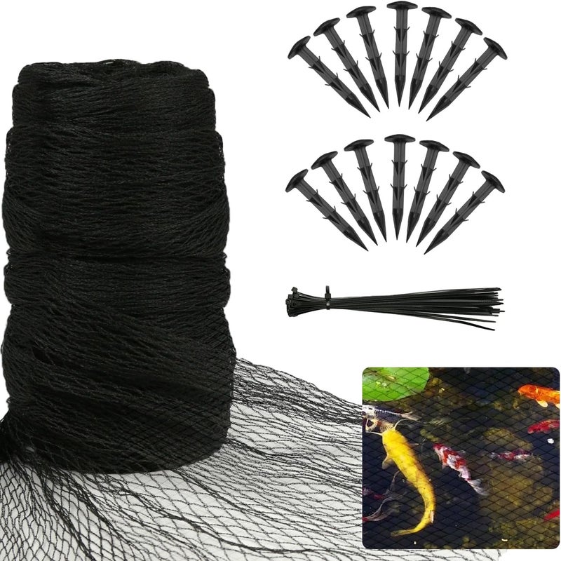 STSTECH Pond Netting Shield for Leaves,Protects Koi Fish from Birds Cats Predators,Durable Mesh Protective Cover for Pool Farm Orchard Veggie Garden (15.1x20ft) - Image 1